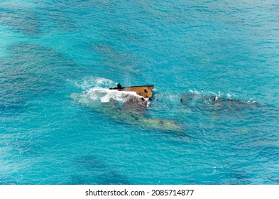 Shipwreck In The Carribean Sea.