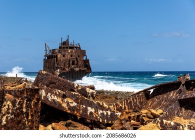 Shipwreck Maria Bianca Guidesman On Klein Curaçao, A Small Tropical Island