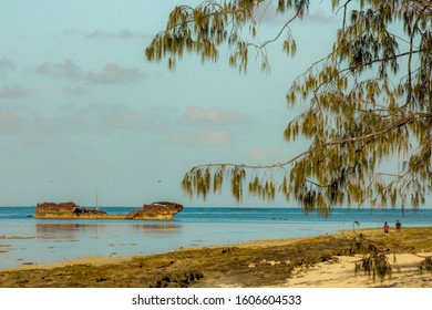 Shipwreck At Sunrise On Heron Island