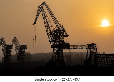 Shipyard Crane In Gdansk City