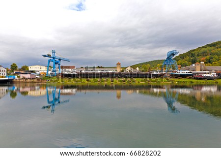 shipyard at river Main in Germany