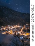 Shirakawago light-up  village with white snow, the best for tourist travelling in Japan  Winter Season