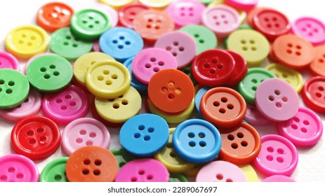 shirt buttons for diy handmade. colorful buttons. collection of various sewing buttons on white background - Powered by Shutterstock