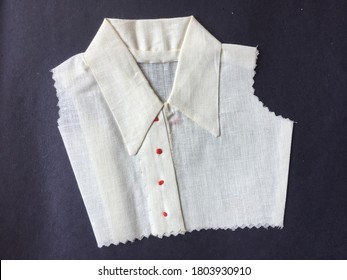 Shirt Collar Based Blouse Specimen With Front Opening