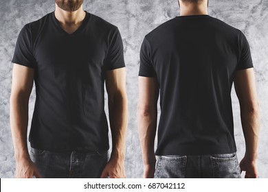 back of black tee shirt
