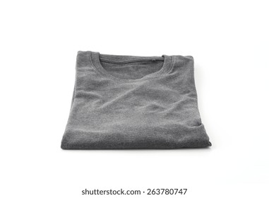 Shirt. Folded T-shirt On White Background