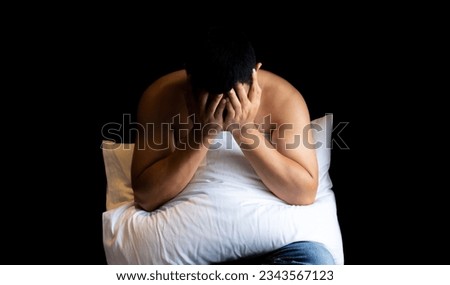 Similar – Image, Stock Photo Black shirtless man sitting with basketball