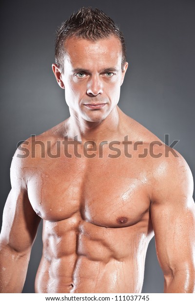 Shirtless Muscled Fitness Man Cool Looking Stock Photo Edit Now