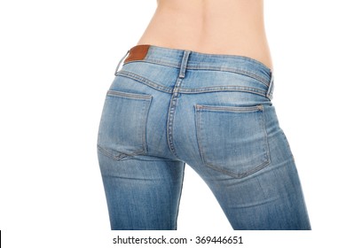 Similar Images, Stock Photos & Vectors of Woman wearing of jean pants ...