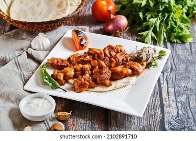 Shish Kabab. Shashlik - Grilled Meat With Vegetables 
