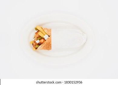 Shish Taouk Chicken Sandwich On White Plate