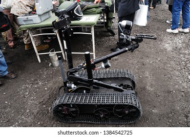 Shizuoka, Japan - April 11, 2010:United States Marine Corps (USMC) Foster-Miller TALON Explosive Ordnance Disposal (EOD) And Improvised Explosive Device Disposal (IEDD) Robot.