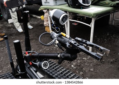 Shizuoka, Japan - April 11, 2010:United States Marine Corps (USMC) Foster-Miller TALON Explosive Ordnance Disposal (EOD) And Improvised Explosive Device Disposal (IEDD) Robot.