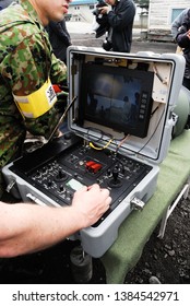 Shizuoka, Japan - April 11, 2010:United States Marine Corps (USMC) Foster-Miller TALON Explosive Ordnance Disposal (EOD) Robot Control Device.