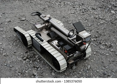 Shizuoka, Japan - April 11, 2010:United States Marine Corps (USMC) iRobot PackBot Explosive Ordnance Disposal (EOD) robot.