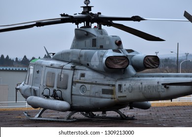 Shizuoka, Japan - March 13, 2017:United States Marine Corps (USMC) Bell UH-1Y Venom Utility Helicopter From HMLA-267 'Stingers'.