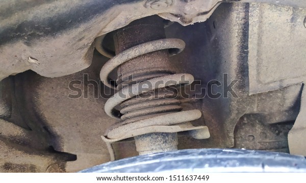 Shock\
Absorber and Coil Spring of Car Suspension\
System.