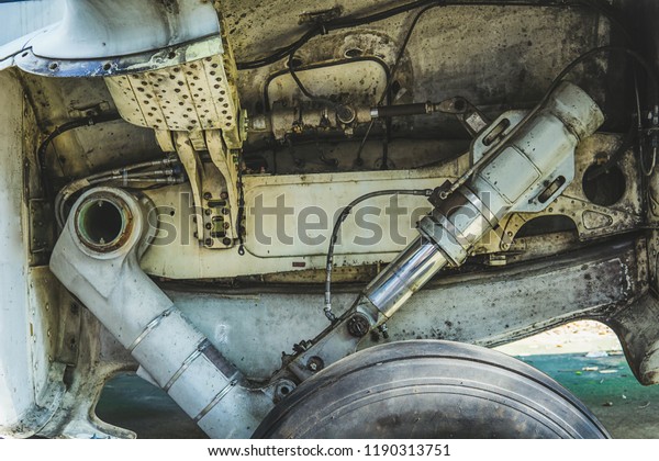 Shock Absorbers Installation Ultralight Aircraft Airplane Technology Stock Image 1190313751