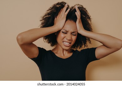 Shocked African American Stressed Girl Holding Stock Photo 2014024055 ...