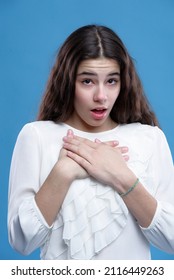 Shocked And Appalled Expression On A Teenage Girl, Young Teenager Outraged By The News