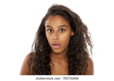 Portrait Serious Beautiful Dark Skin Girl Stock Photo 705022669 ...