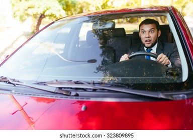 Shocked Driver In The Car