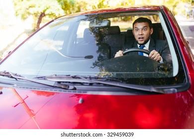 Shocked Driver In The Car