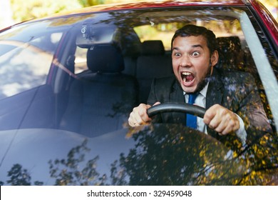 Shocked Driver In The Car