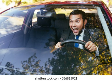 Shocked Driver In The Car