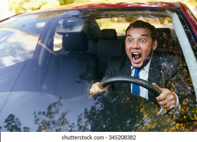 Shocked Driver In The Car