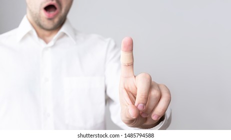 Shocked Man Wound On His Finger Stock Photo 1485794588 Shutterstock   Shocked Man Wound On His 260nw 1485794588 