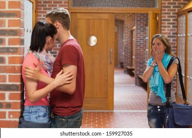 Shocked Student Finding Her Boyfriend Cheating In School