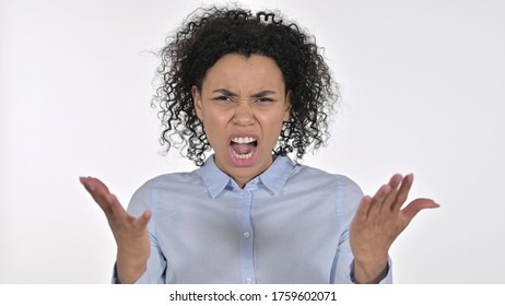 Shocked Young African Woman Reacting to Failure, White Background - Shutterstock ID 1759602071