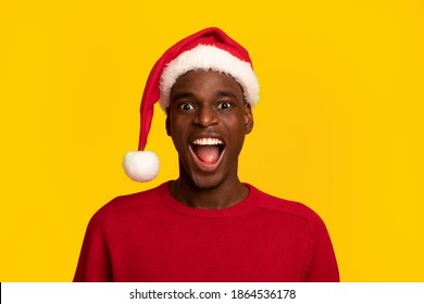 Shocking Sales Amazed Black Guy Santa Stock Photo 1864536178 | Shutterstock