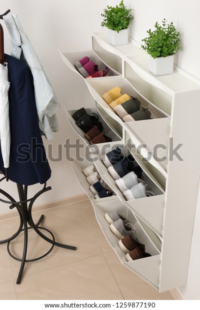 Shoe Cabinet Footwear Room Storage Ideas Stock Photo Edit Now