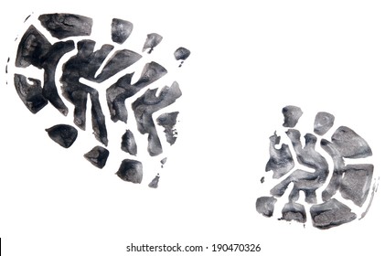 Shoe Print Isolated On A White