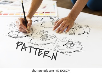 Shoe Production Procedure Sketch Drawing