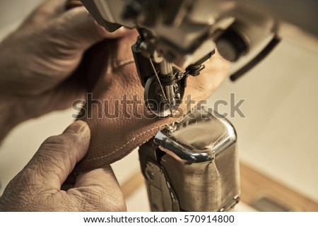 Shoe production process in factory Foto stock © 