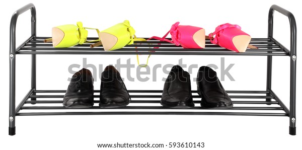 Shoe Rack Holder Two Pairs Couples Stock Photo Edit Now 593610143