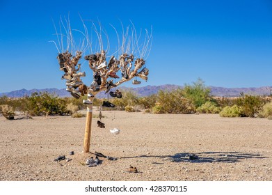 Shoe Tree in the desert, Slab City, California - Powered by Shutterstock