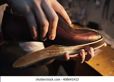 Shoemaker Makes Shoes For Men.
He Sticks Sole