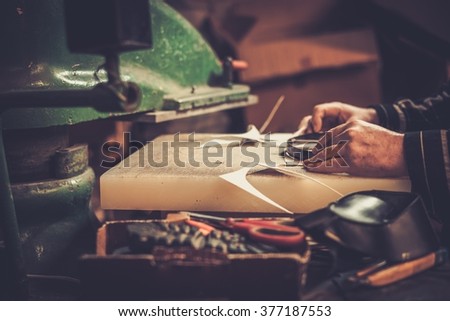Shoemaker performs shoes in the studio craft.