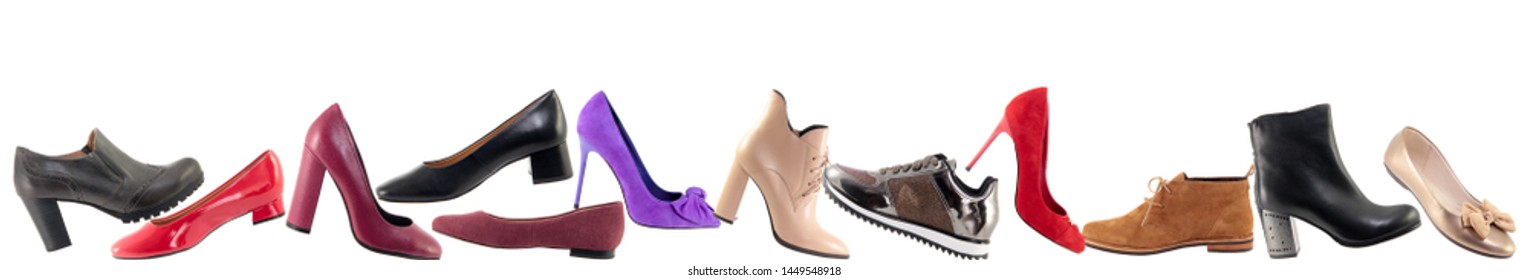 Shoes Advertising Banner From Different Shoes. Header