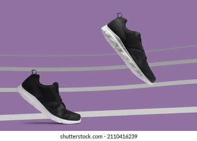 Shoes, Banner, Running Imitation, 
Racetrack      