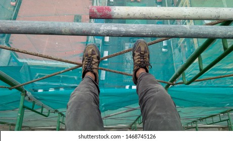 Shoes Building City Scafolding Man Work Safety