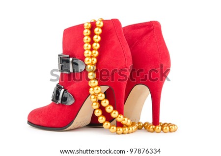 Shoes and gift box in fashion concept