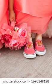 Quinceañera Shoes And Her Bouquet