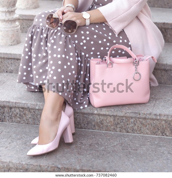 pink shoes and bag