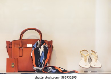 Shoes And Purses In A Luxury Boutique