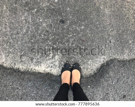 Similar – Füsse Schuhe Asphalt gehen